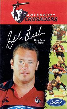 1999 Canterbury Rugby Football Union Ford/More FM Canterbury Crusaders #NNO Greg Feek Front